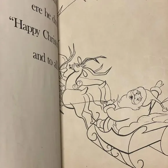 The Night Before Christmas Story Coloring Book Giant Size Clement C Moore 1974 - Picture 4 of 9